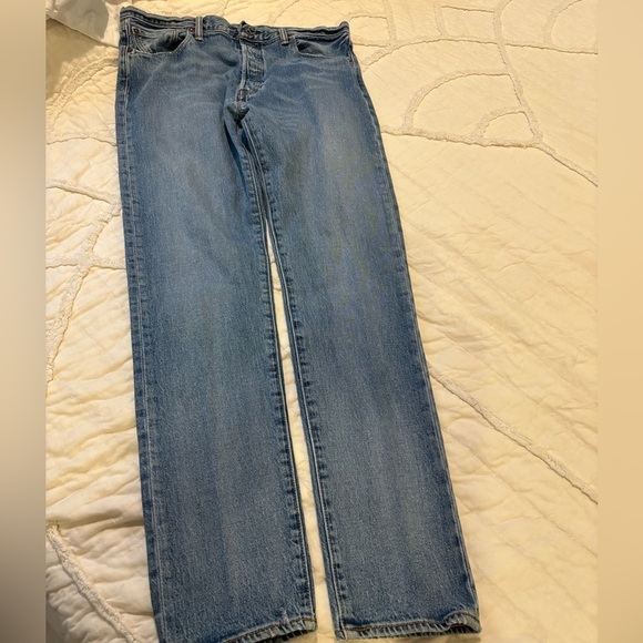 Levi’s 501 CT Button-Fly Straight Leg Medium Wash Denim Jeans Men’s Sz-36x34 EUC - Picture 1 of 11